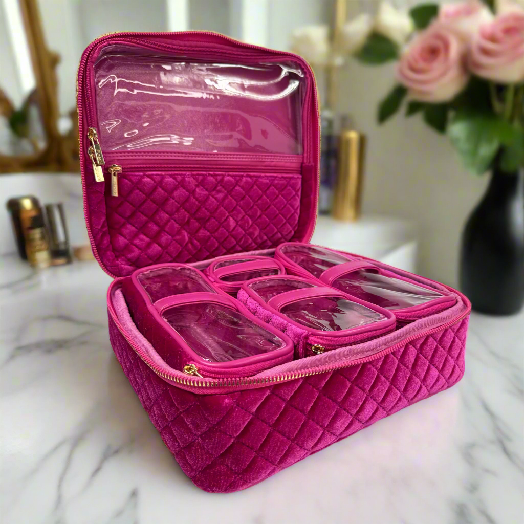 PurseN: Mini Diva Case in Fuchsia Velvet (MDCFV08) - The Vogue Boutique