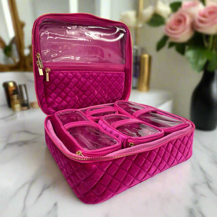 PurseN: Mini Diva Case in Fuchsia Velvet (MDCFV08) - The Vogue Boutique