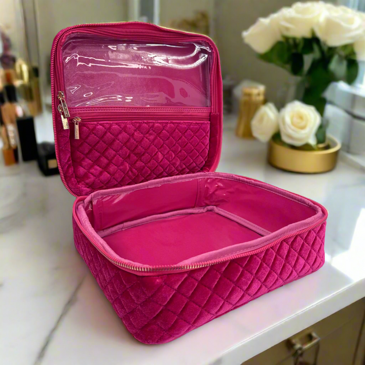 PurseN: Mini Diva Case in Fuchsia Velvet (MDCFV08) - The Vogue Boutique