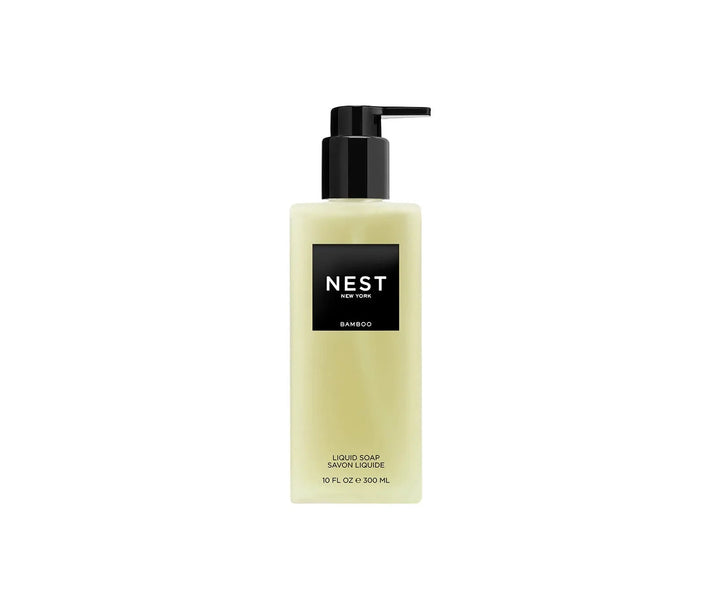 NEST New York Bamboo Liquid Soap 10 fl oz in clear pump bottle with black label