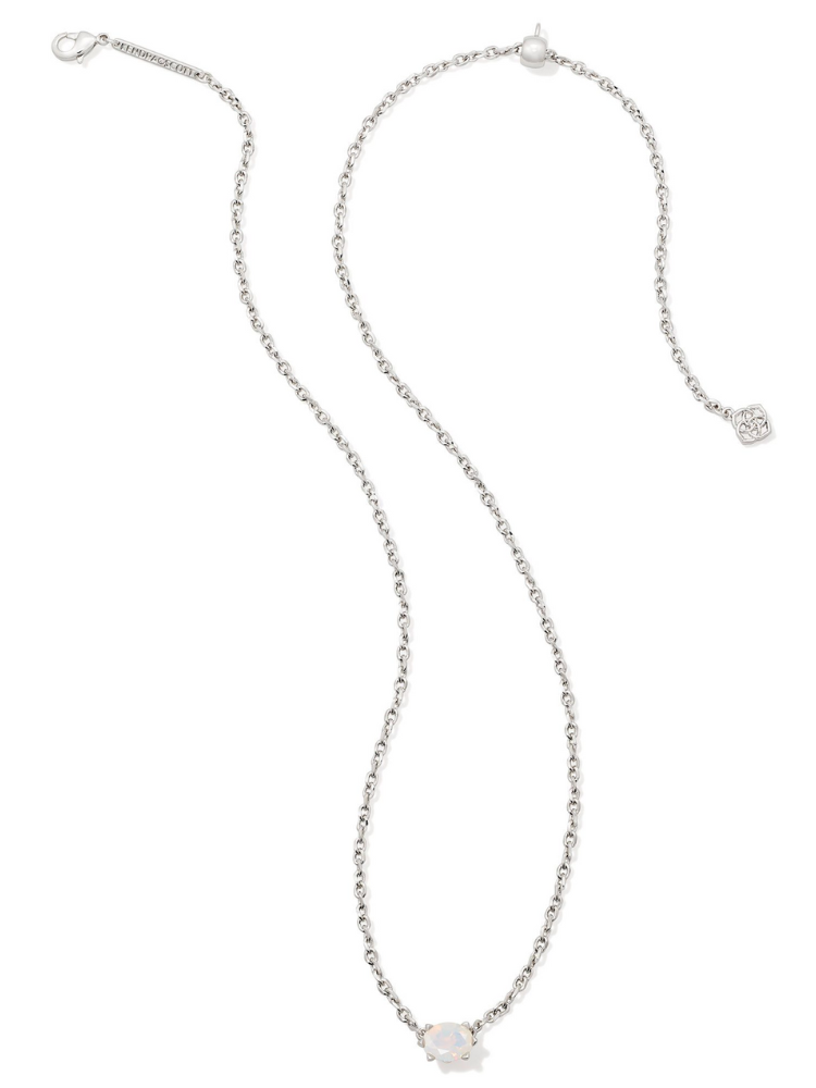 Kendra Scott: Cailin Crystal Pendant Necklace in Silver Champagne Opal Crystal