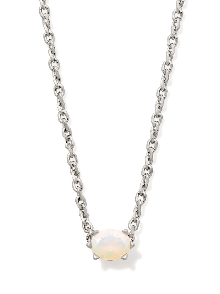 Kendra Scott: Cailin Crystal Pendant Necklace in Silver Champagne Opal Crystal