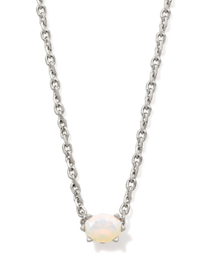 Kendra Scott: Cailin Crystal Pendant Necklace in Silver Champagne Opal Crystal
