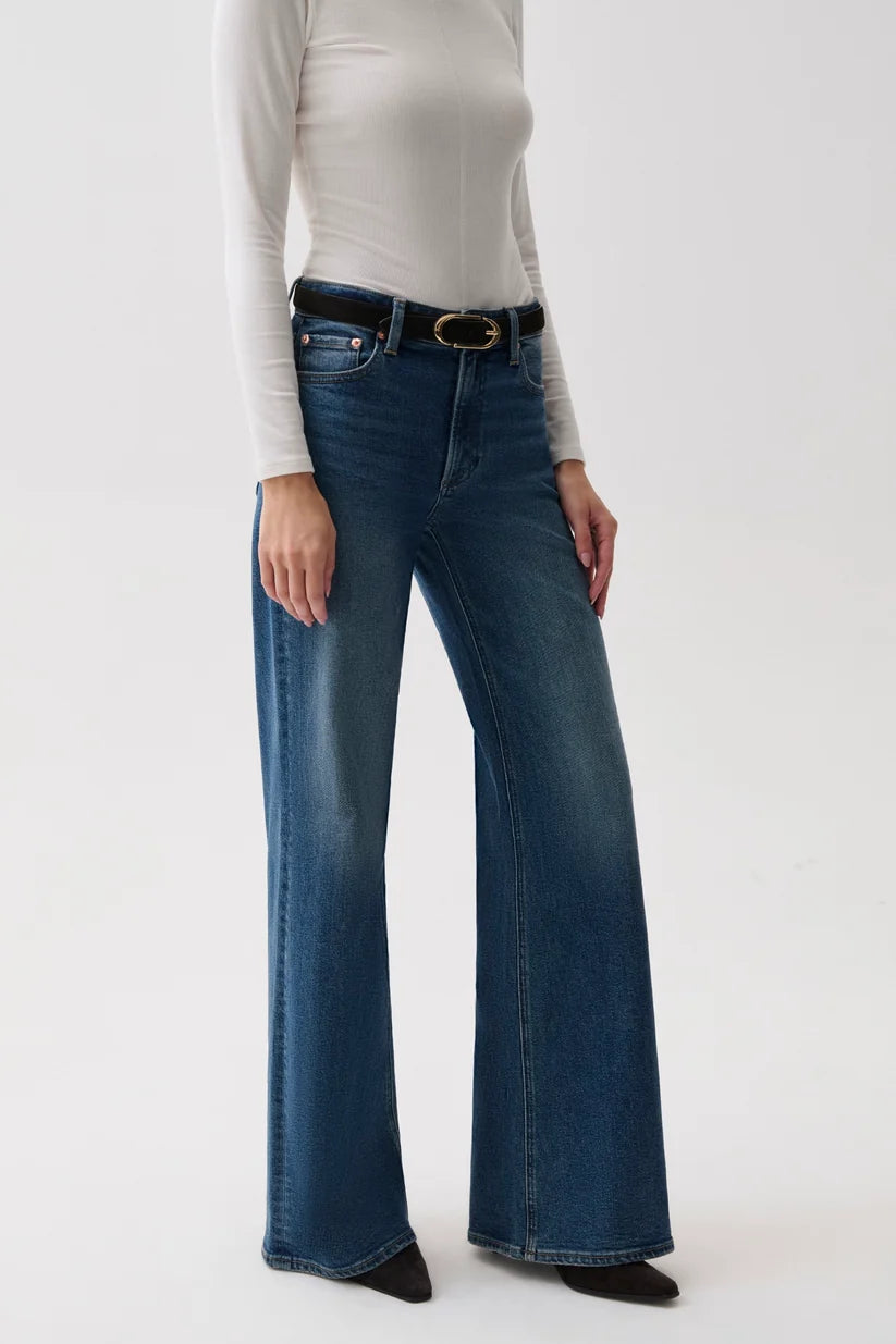 Pistola: Vivian Mid Rise Wide Leg in Blue Depths (P00016530)