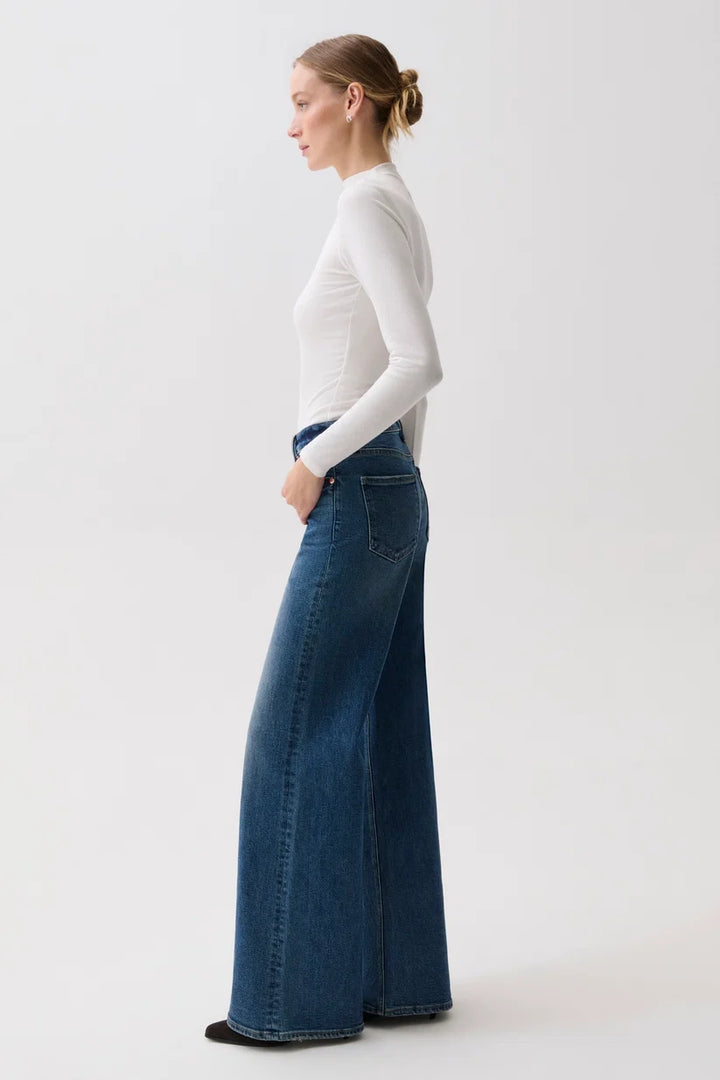 Pistola: Vivian Mid Rise Wide Leg in Blue Depths (P00016530)