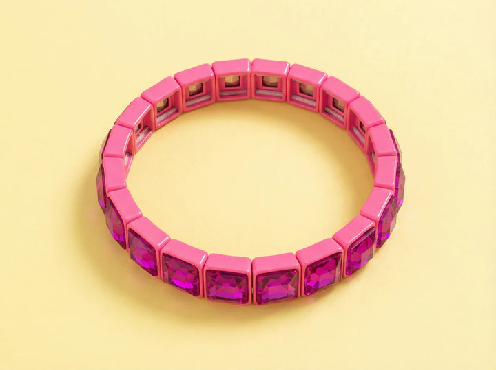 Taylor Elliott Designs: Libby Square Pink Bracelet (B-72)