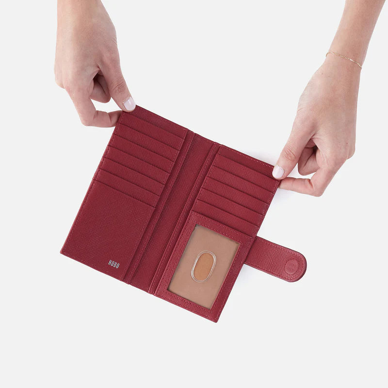 Hobo: Essential Bifold in Cranberry - The Vogue Boutique