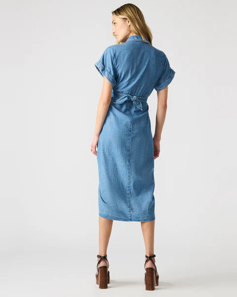Steve Madden: Tori Dress in Chambray Blue - The Vogue Boutique