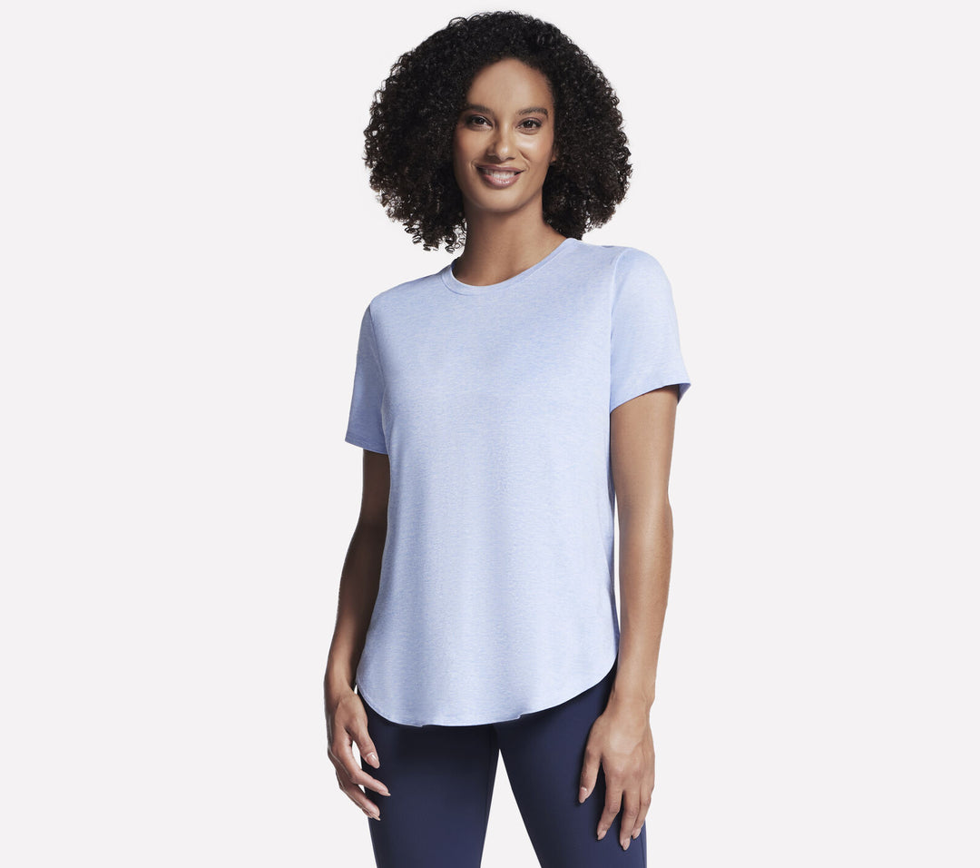 Skechers: Athletic Top in White and Lavender TS105 - The Vogue Boutique