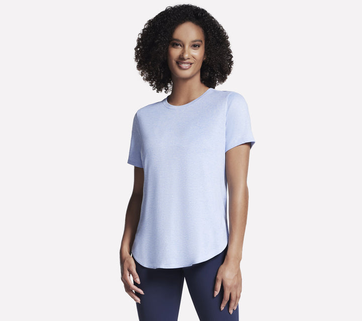 Skechers: Athletic Top in White and Lavender TS105 - The Vogue Boutique
