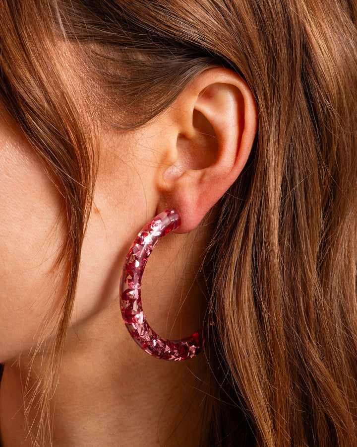 Taylor Elliot Designst: Confetti Hoops in Pink (E-77)
