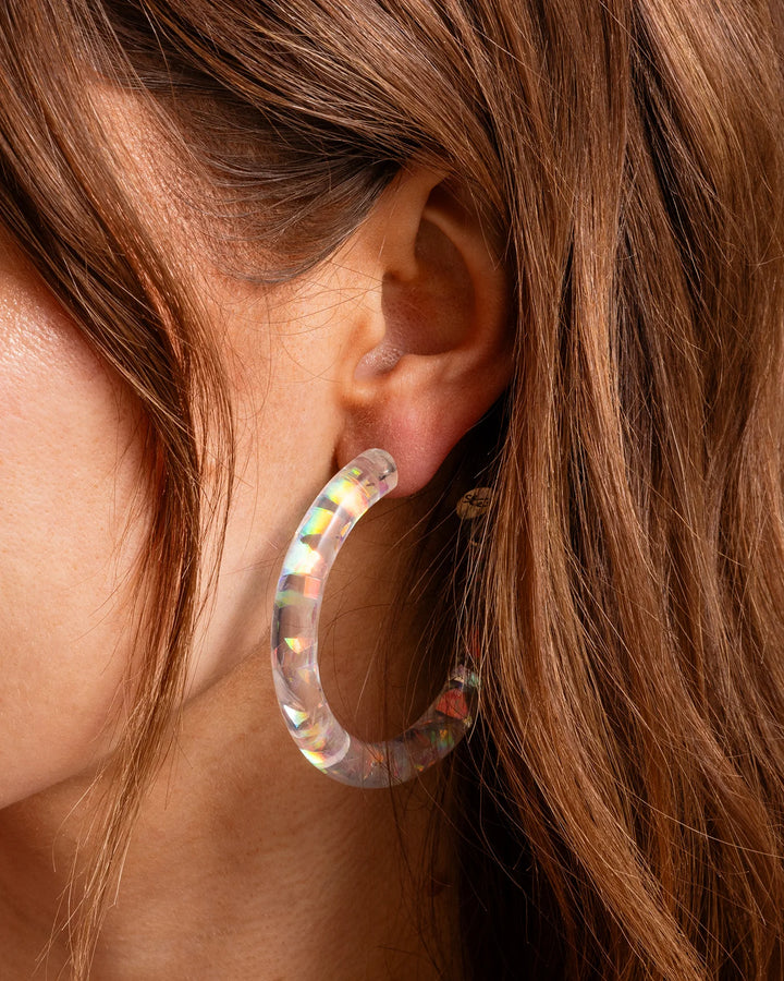 Taylor Elliott Designs: Confetti Hoops in Iridescent (E-73)