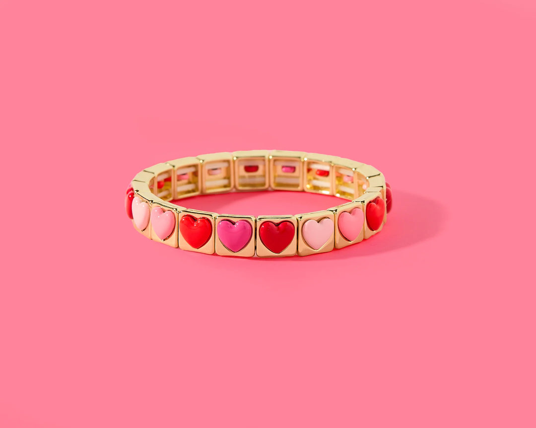 Taylor Elliott Designs: For Fun - Kids Valentine's Bracelets in Hartly Pinks/Reds (FF-B02)