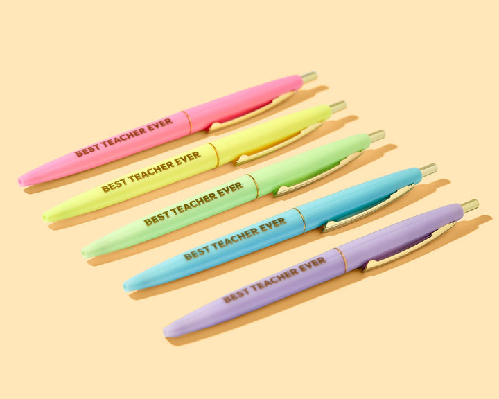 Taylor Elliott Designs: Pen Set - Motivational - Best Teacher Ever - 5 Piece Set