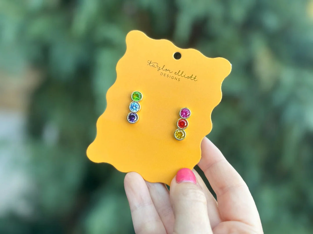 Taylor Elliott Designs: Claire Large Earrings in multicolor - The Vogue Boutique
