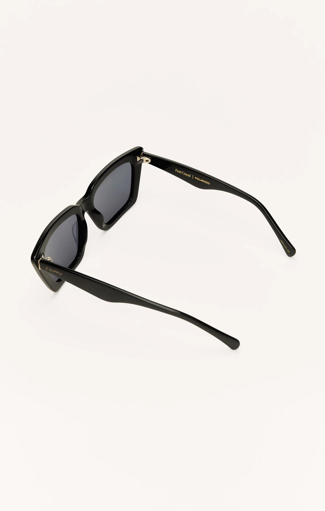 Z Supply: Feel Good Sunglass in Polished Black Grey