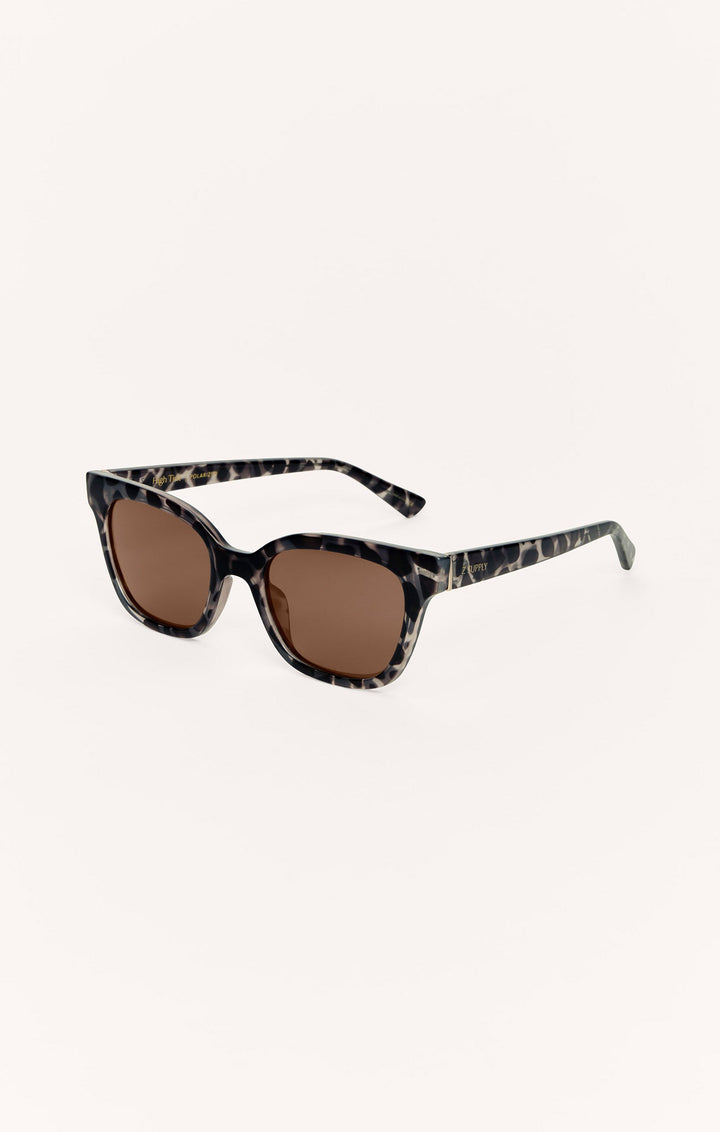 Z Supply High Tide sunglasses in polished black-grey tortoise with brown polarized lenses