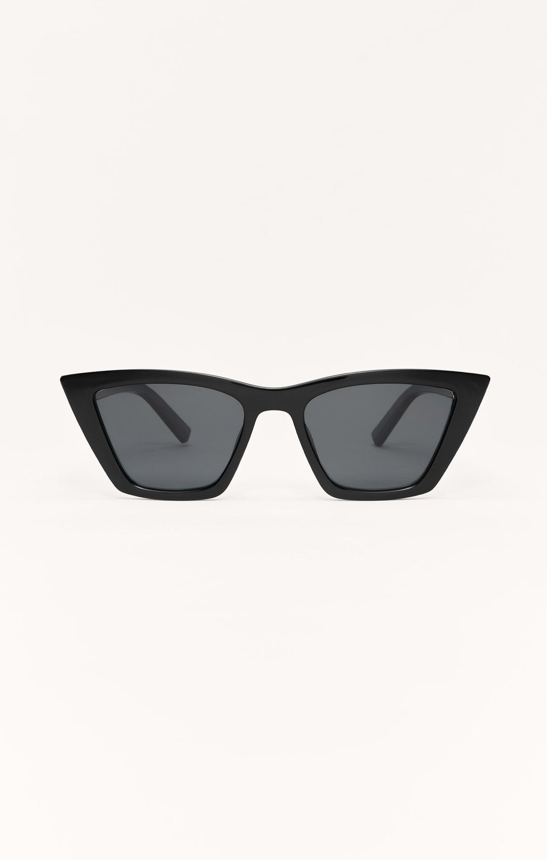 Z Supply Villa cat-eye sunglasses in polished black frame with grey polarized lenses