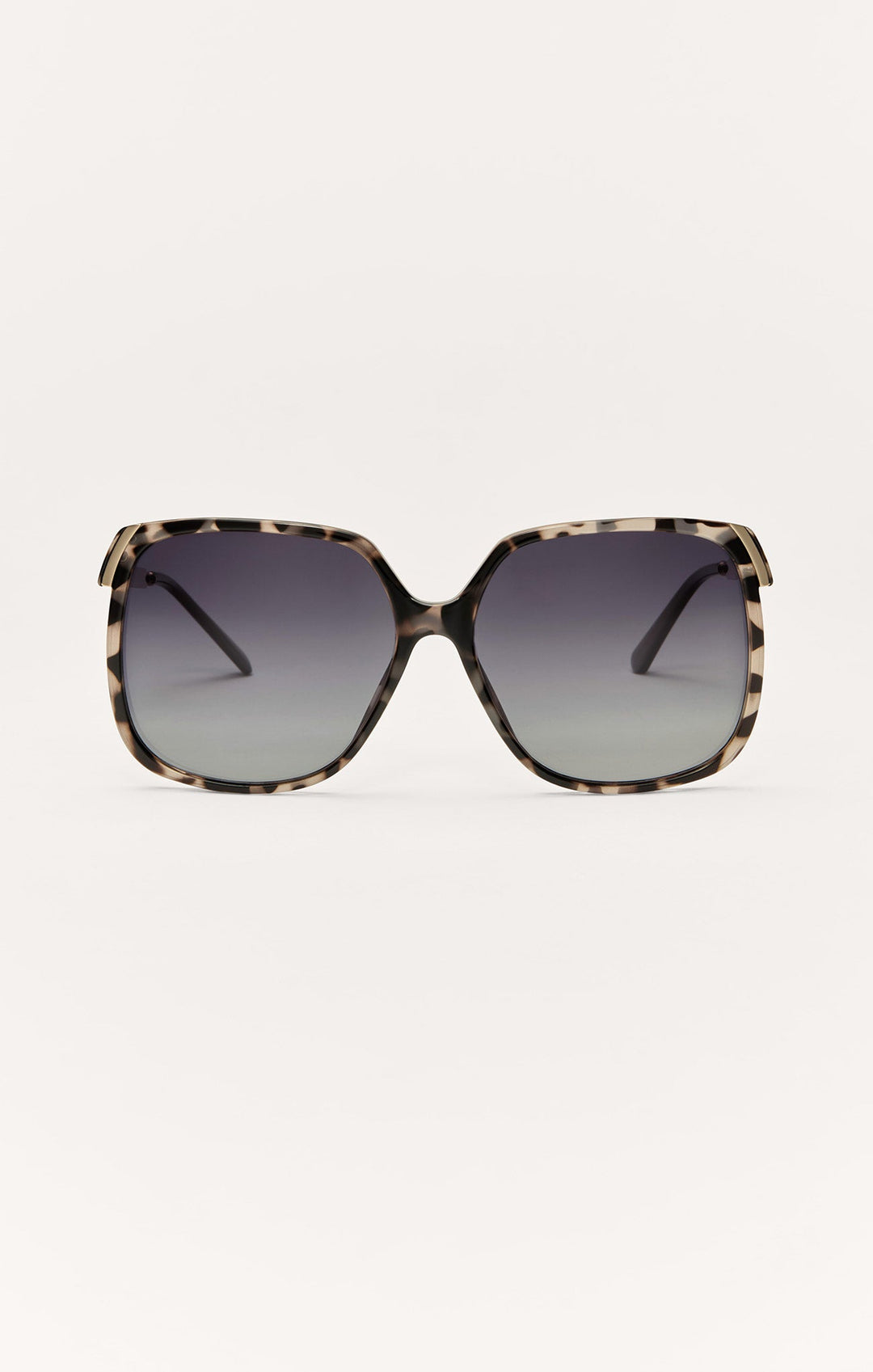 Z Supply Riviera oversized square sunglasses in brown tortoise with gradient gray polarized lenses