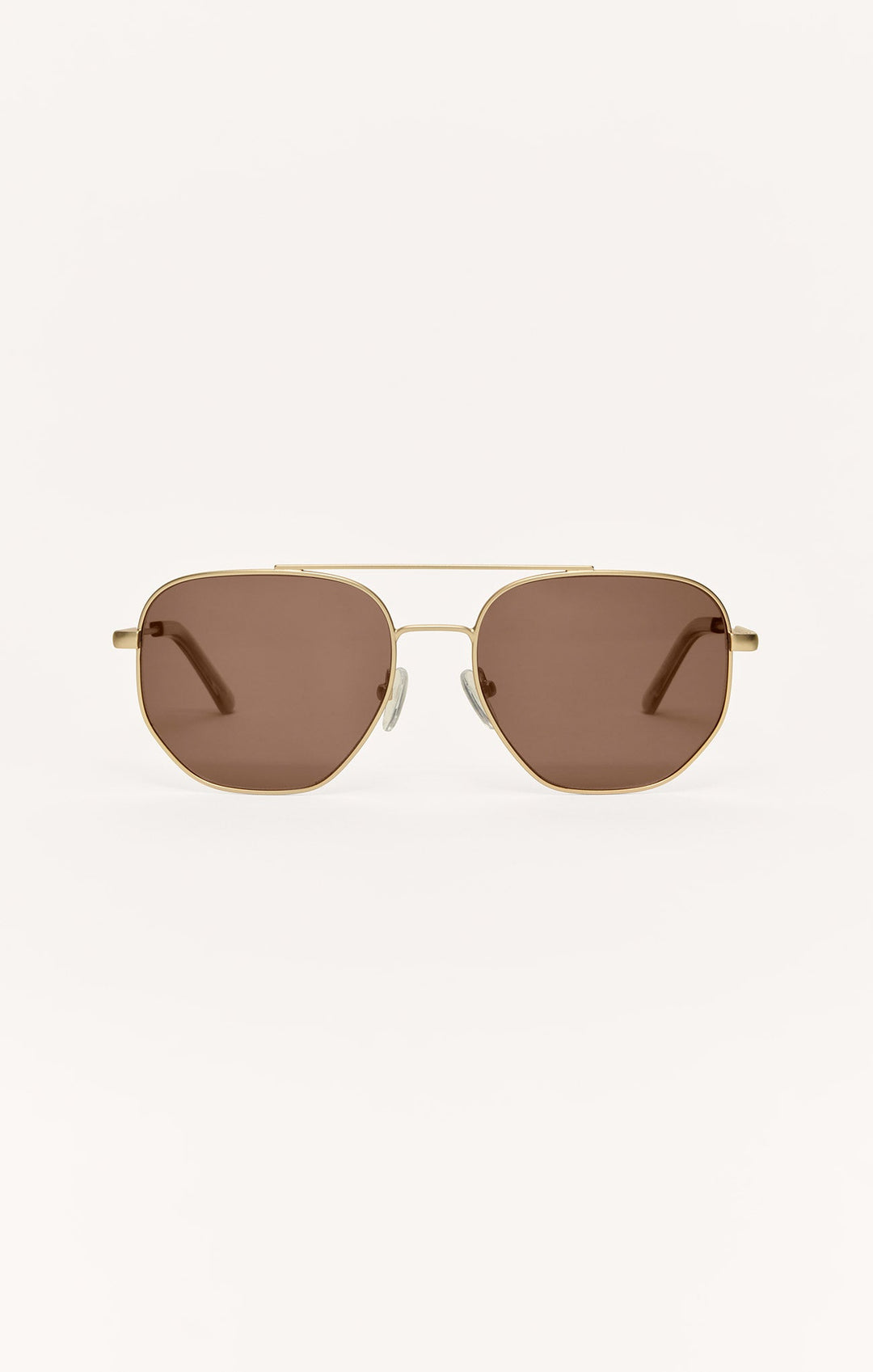 Z Supply Highway sunglasses with gold metal frame and brown polarized lenses