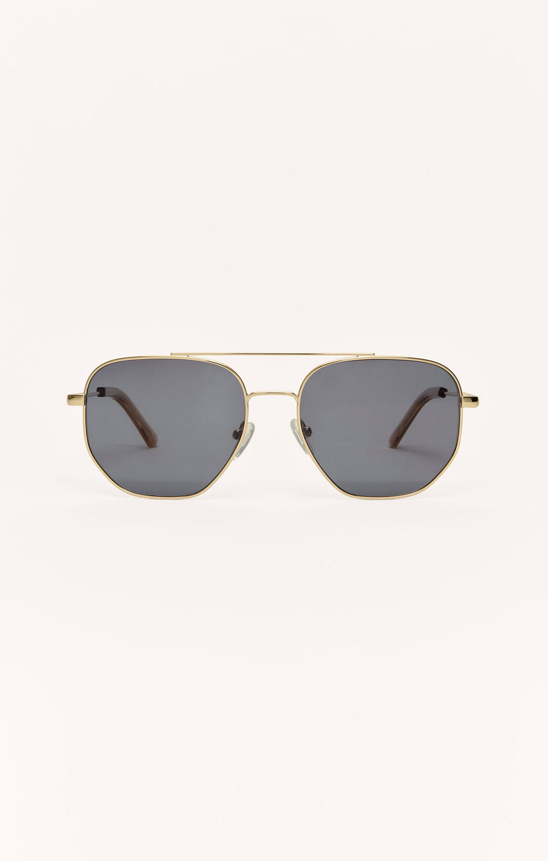 Z Supply Highway aviator sunglasses in satin gold frame with dark polarized lenses