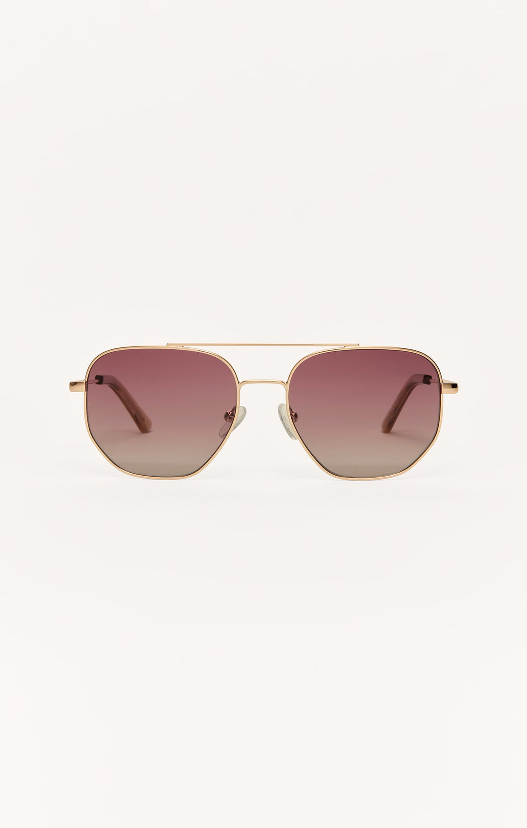 Z Supply Highway sunglasses in satin gold frame with brown polarized gradient lenses