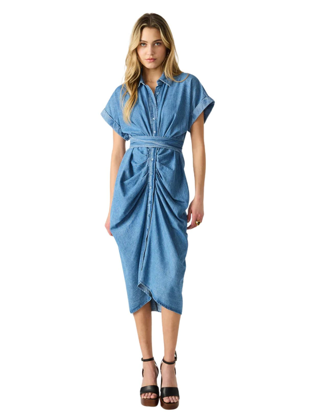 Steve Madden: Tori Dress in Chambray Blue - The Vogue Boutique