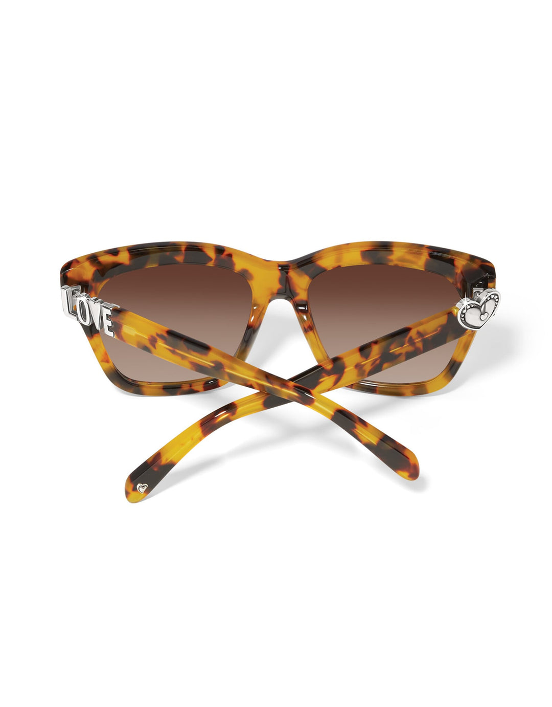 Brighton Fashionista Love Sunglasses in tortoise shell with silver LOVE lettering and heart charm