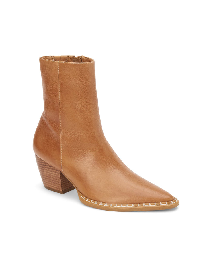 Matisse CATY butterscotch tan leather pointed-toe ankle boot with stacked heel