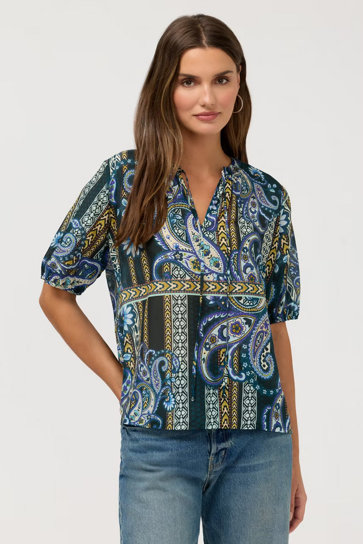 Johnny Was: Margot Short Sleeve Blouse in Montecito (C18726-7)