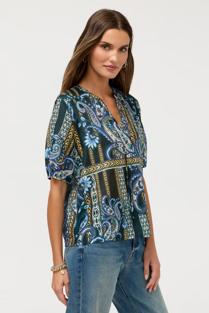 Johnny Was: Margot Short Sleeve Blouse in Montecito (C18726-7)