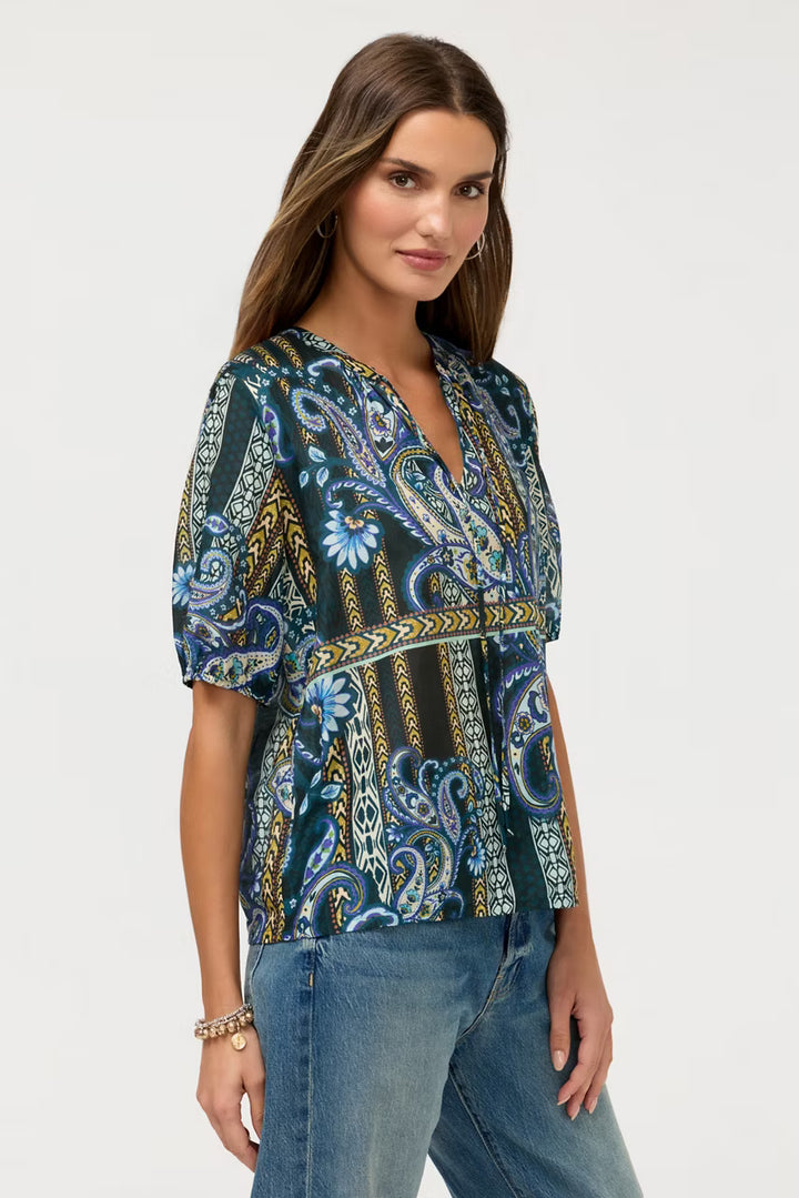 Johnny Was: Margot Short Sleeve Blouse in Montecito (C18726-7)