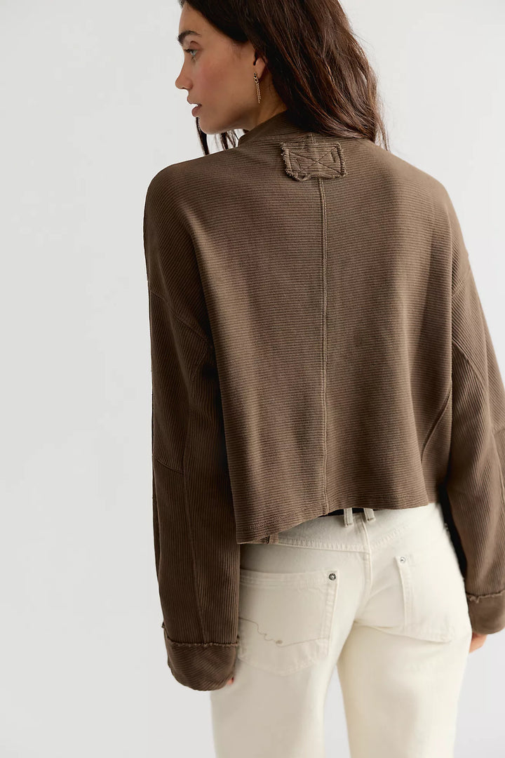 Free People: CELESTE QUARTERZIP in TEAK (FP-OB2616343-2283)
