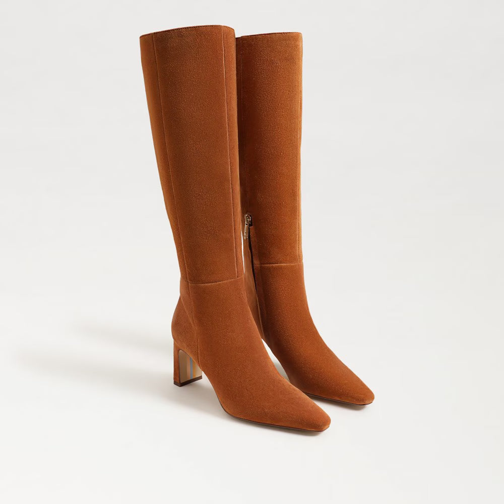 Sam Edelman: Sylvia Frontier Brown Suede Knee High Boots - The Vogue Boutique