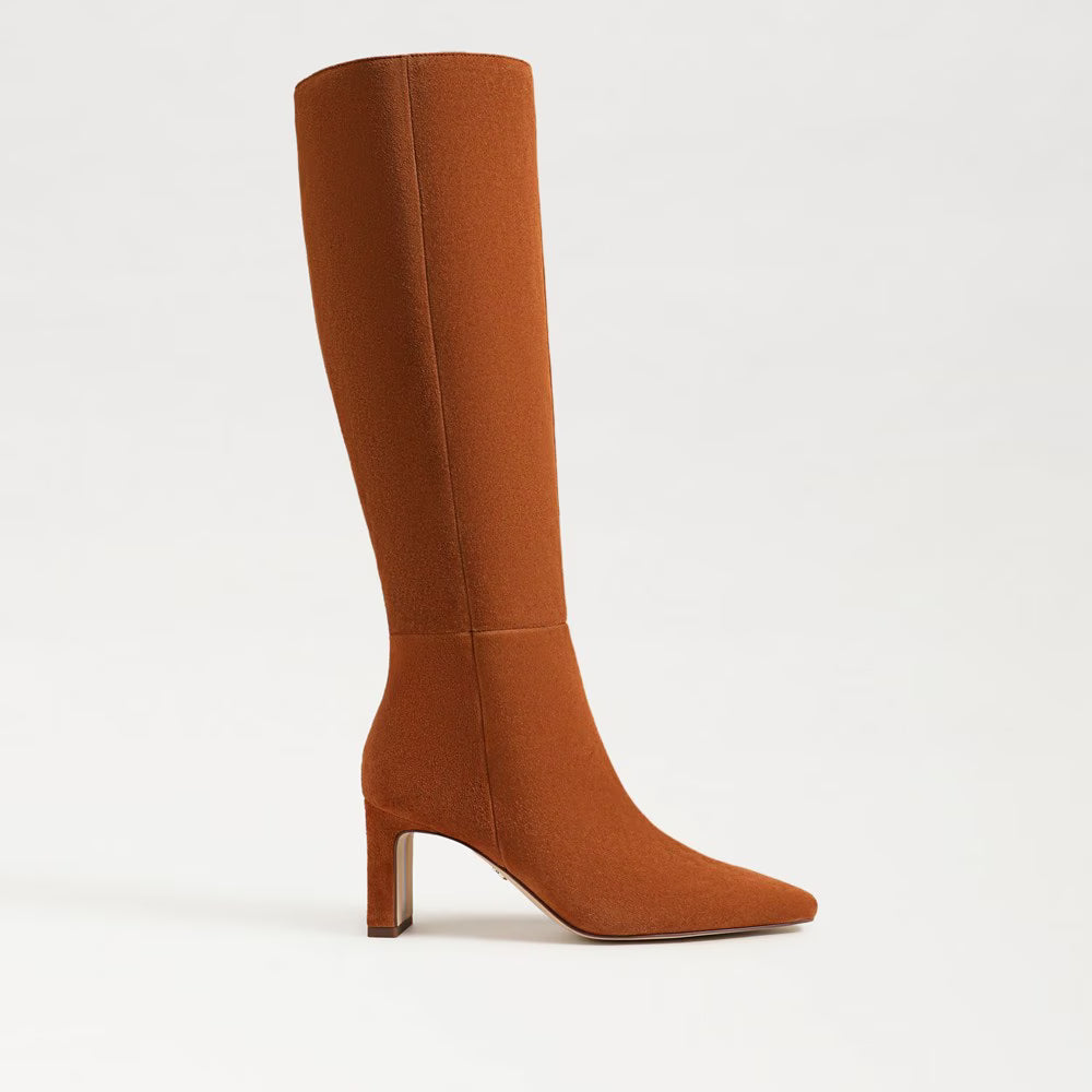 Sam Edelman: Sylvia Frontier Brown Suede Knee High Boots - The Vogue Boutique