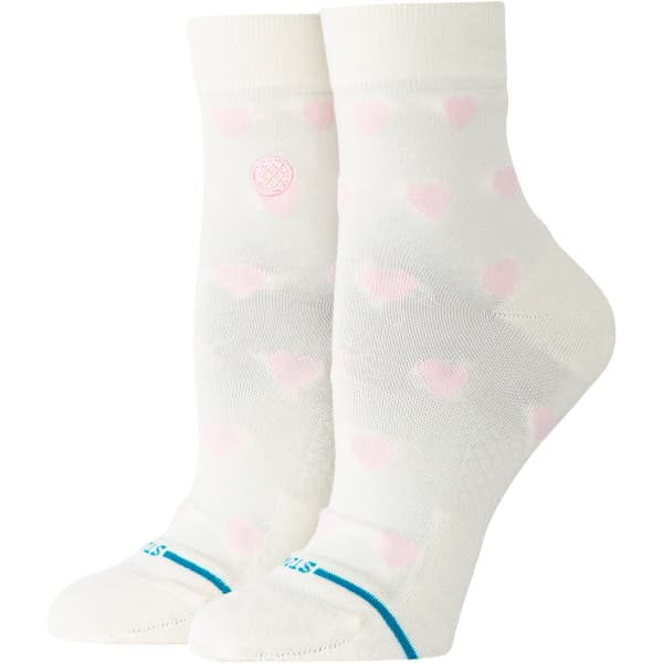 Stance Hearts Lowrider socks in ivory with pink heart pattern