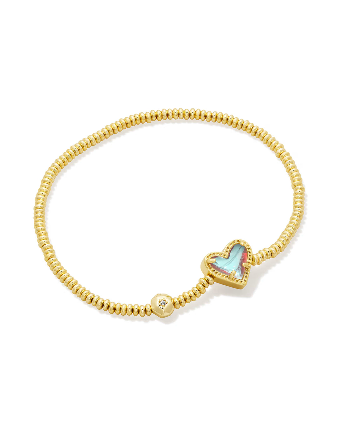 Kendra Scott: Ari Heart Stretch Bracelet in Gold Dichroic Glass (512)