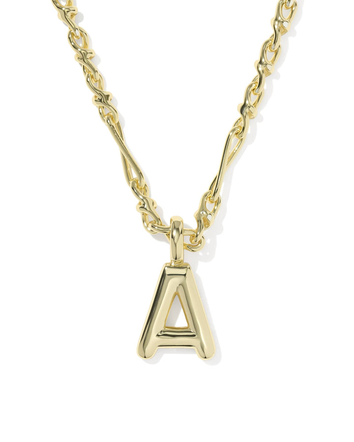 Kendra Scott: Bubble Letter Short Pendant Necklace Gold