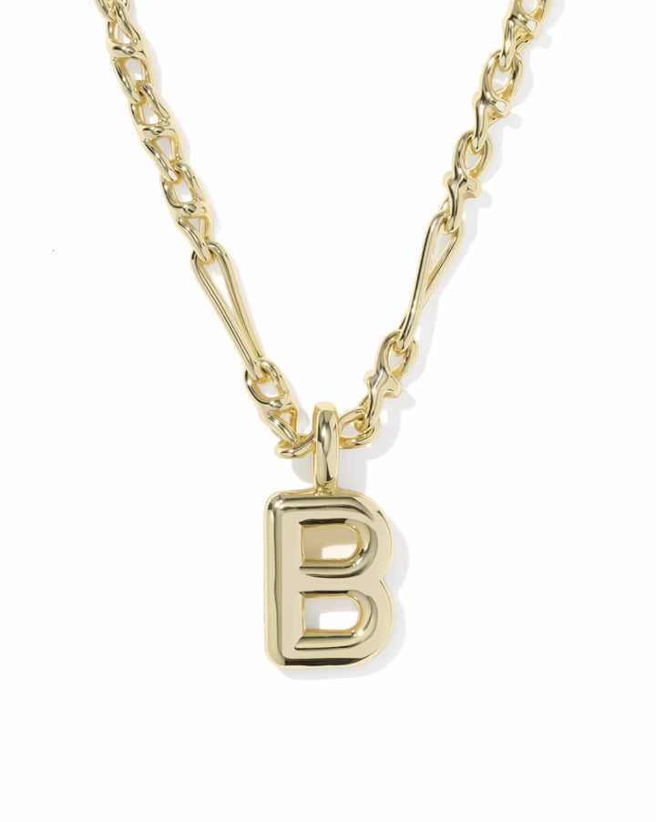 Kendra Scott: Bubble Letter Short Pendant Necklace Gold