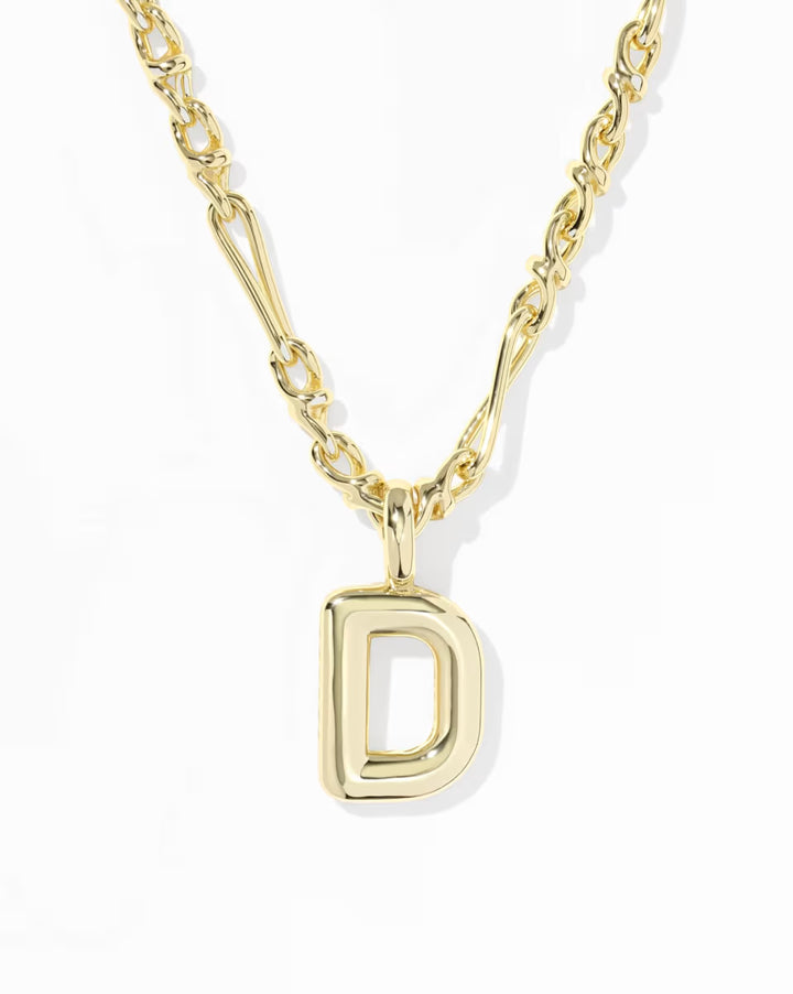 Kendra Scott: Bubble Letter Short Pendant Necklace Gold