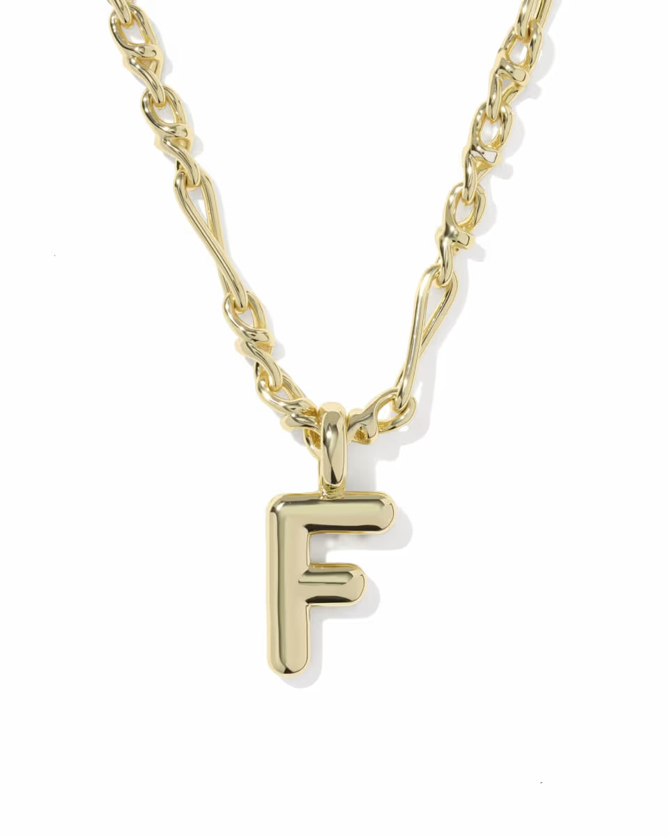 Kendra Scott: Bubble Letter Short Pendant Necklace Gold