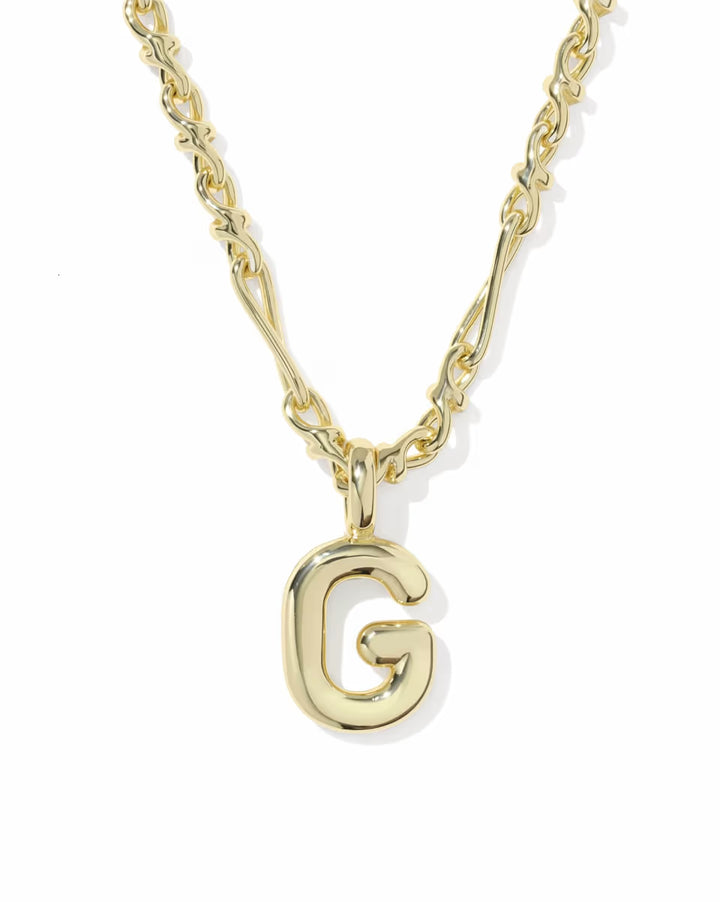 Kendra Scott: Bubble Letter Short Pendant Necklace Gold