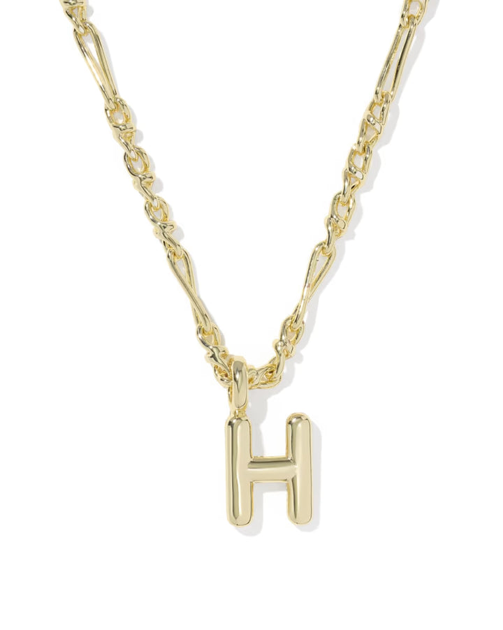 Kendra Scott: Bubble Letter Short Pendant Necklace Gold