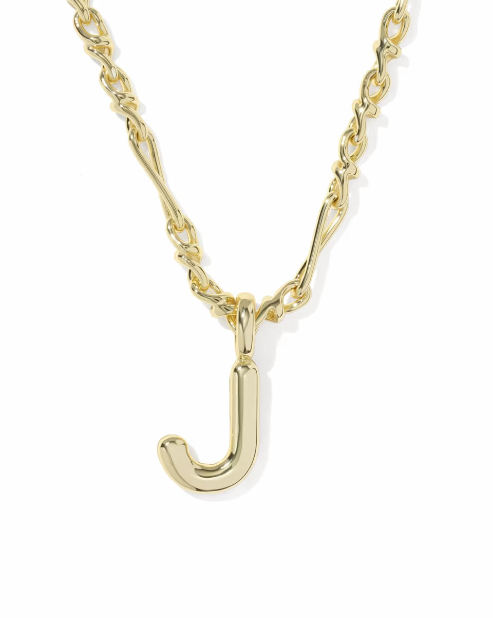 Kendra Scott: Bubble Letter Short Pendant Necklace Gold