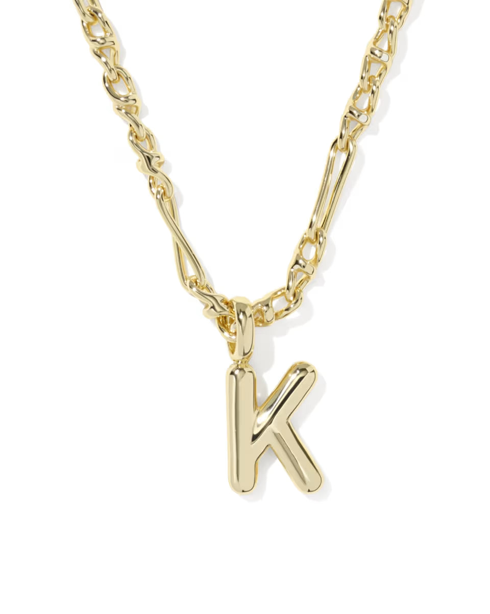 Kendra Scott: Bubble Letter Short Pendant Necklace Gold