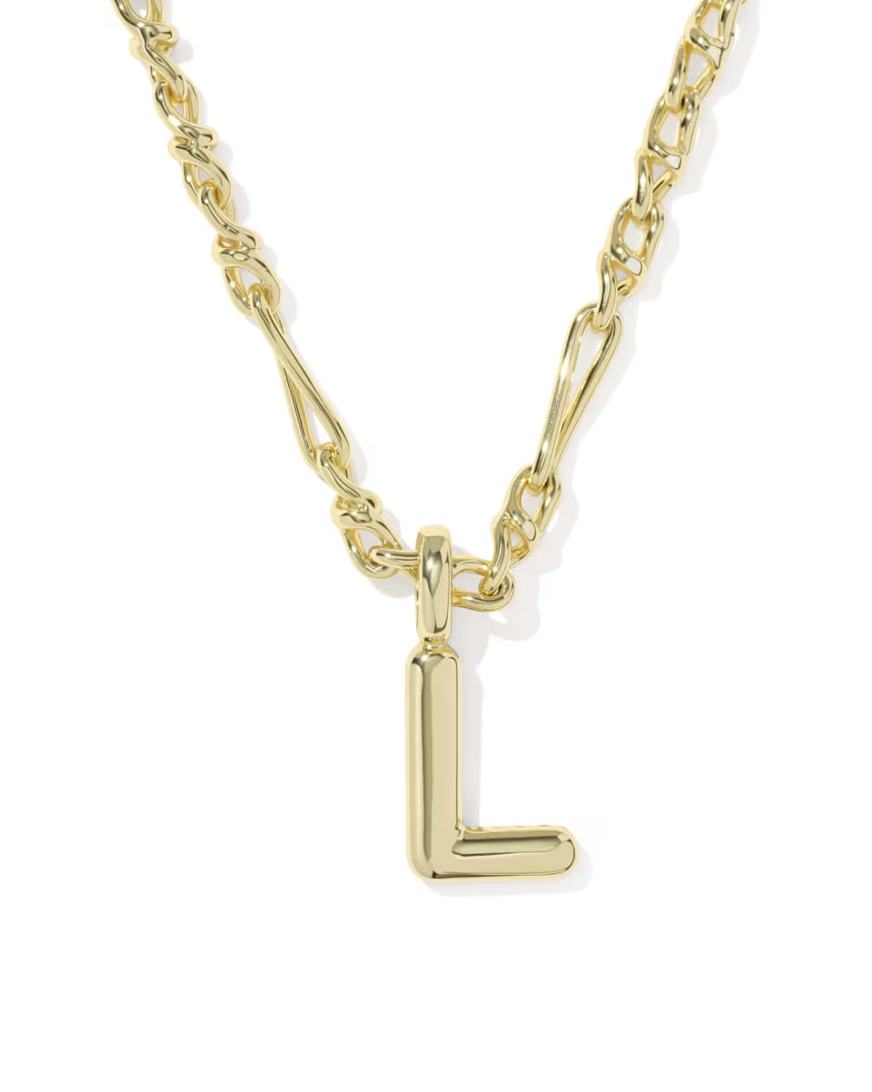 Kendra Scott: Bubble Letter Short Pendant Necklace Gold