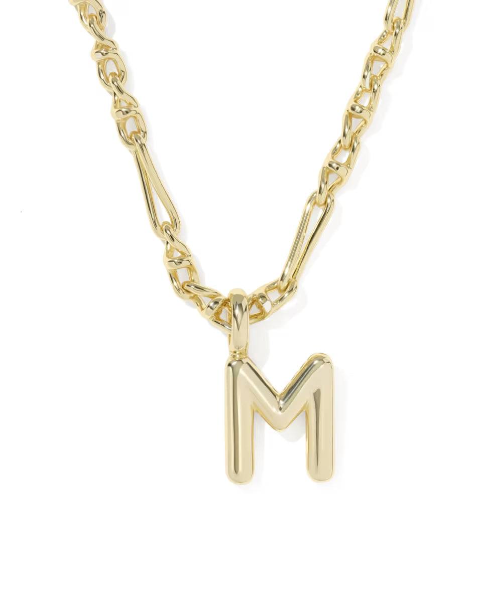Kendra Scott: Bubble Letter Short Pendant Necklace Gold