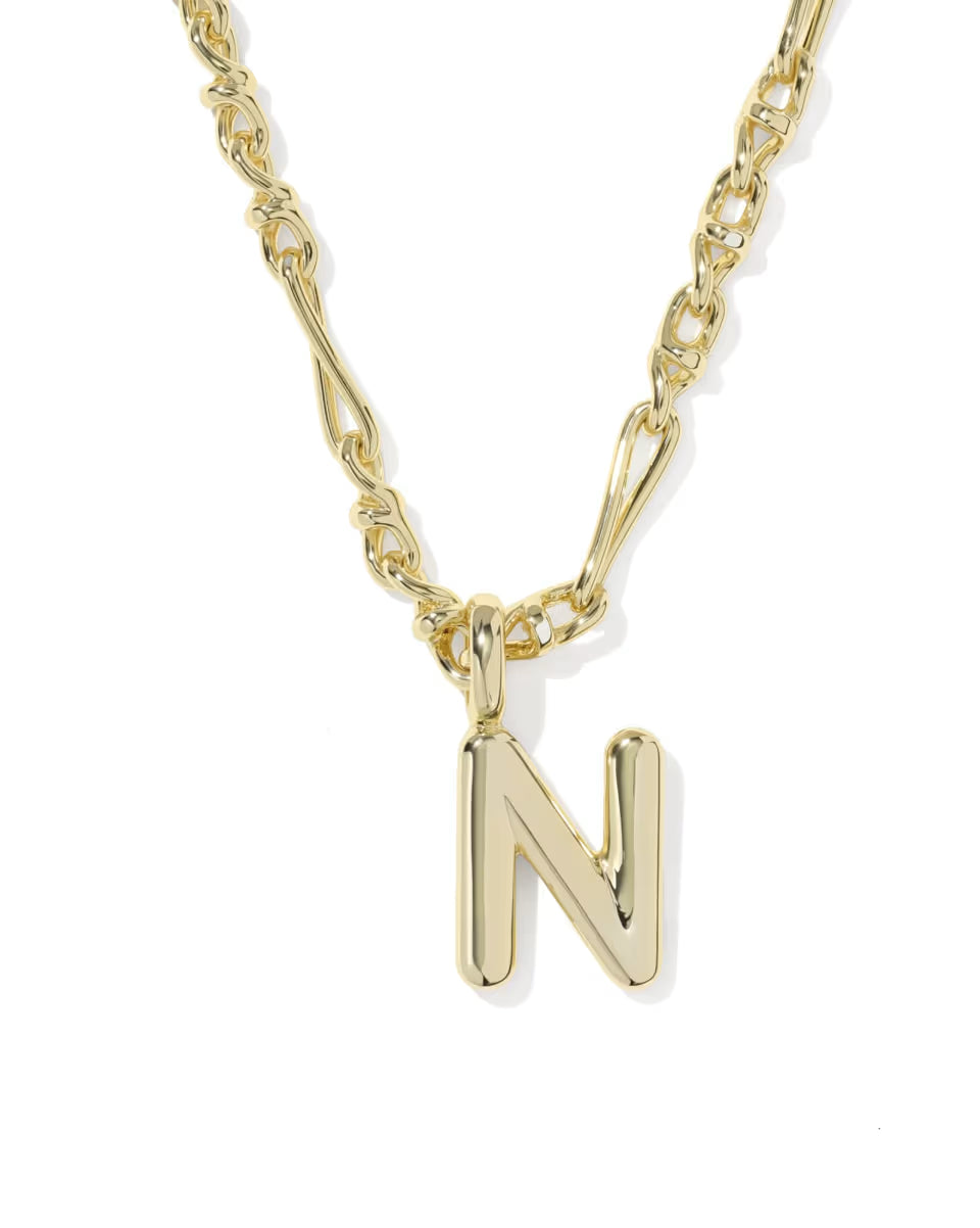 Kendra Scott: Bubble Letter Short Pendant Necklace Gold