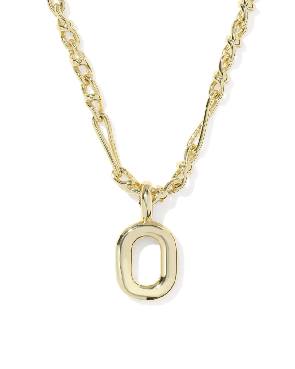 Kendra Scott: Bubble Letter Short Pendant Necklace Gold