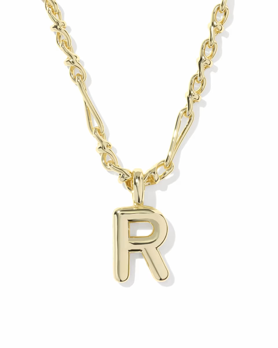 Kendra Scott: Bubble Letter Short Pendant Necklace Gold